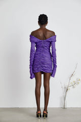 Apolline off-shoulder ruched mini dress