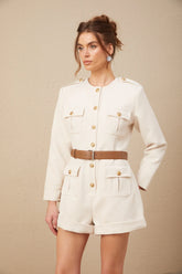 Julie long-sleeve tweed bodysuit
