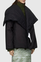 Fern Lapel Padded Jacket - Black