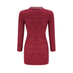 Faustine bow-detailed knit mini dress