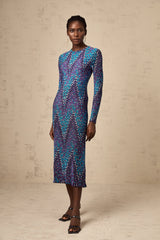Marie zigzag knitted midi dress