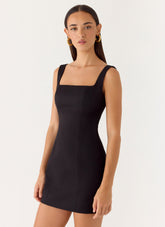 Brief Tension Mini Dress Black