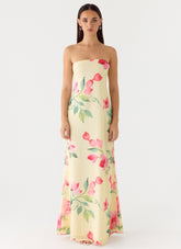 Bronté Strapless Maxi Dress Lemon Soleil