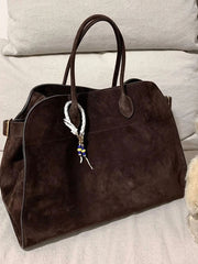 Large Faux Suede Shopper Bag