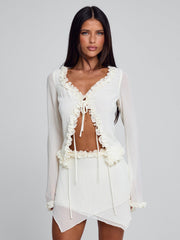Mae Ruffle Tie Top