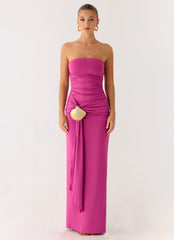 Party After Party Shell Maxi Dress Dark Pink