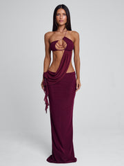 Raer Burgundy Maxi Dress