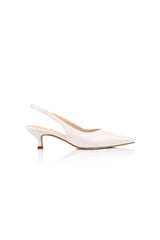 Lush Slingback Kitten Heels Chalk