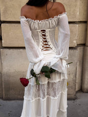 Solalnes Lace Maxi Skirt