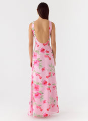 Serafim Chiffon Maxi Dress Petal Soleil
