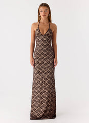 Zecca Lace Maxi Dress Chocolate