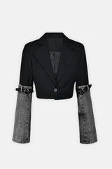 Madilyn Patchwork Denim Blazer