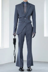 Georgia Asymmetric Cutout Blazer - Grey