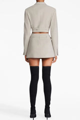 Jayla Cropped Cutout Blazer - Grey