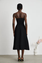 Melisande black embellished midi dress