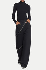 Gafna Spiral Zipper Jeans - Black