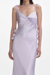 Bahari Floral Ribbon Satin Maxi Dress