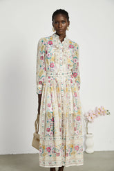 Désirée pleated floral-print midi dress