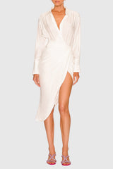 Fanbia Twisted Mini Shirtdress - White