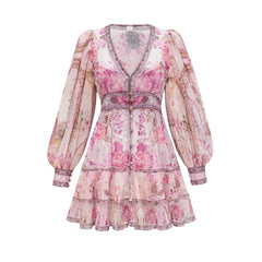 Mélisande floral-print tiered mini dress