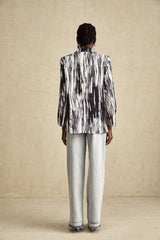 Elise black graffiti-print textured jacket