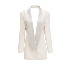 Jeanne crystal-embellished tailored dress coat