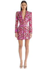 Gracelyn Sequin Blazer Dress