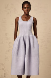 Aïda purple embellished ribbed-knit midi dress