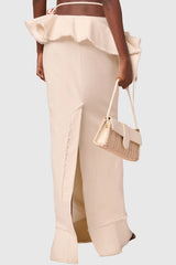 Mauder Frayed Ruffle Maxi Skirt