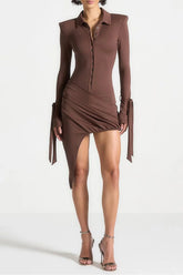 Lazuli Draped Asymmetric Mini Dress