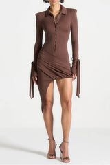 Lazuli Draped Asymmetric Mini Dress