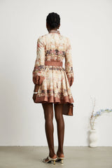 Kensia pattern-print flared mini dress