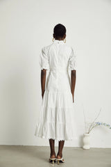 Coline lace floral-embroidered midi dress