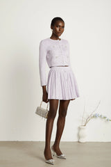 Fabienne purple sequin-detail jacket & skirt matching set