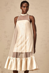 Josette tulle-panel sequined layered midi dress