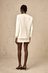Lorena white crystal-embellished blazer