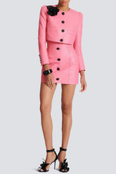 Emory Leather Embellished Cropped Jacket