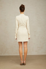 Chloé cream-white fitted mini dress