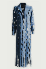 Annie Geometric Hollow Denim Coat
