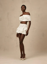 3D Floral Sculpted Strapless Two-Piece Set