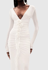 Manik Floral Ruched Maxi Dress