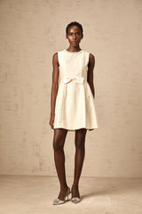 Isabelle white bowknot embellished mini dress