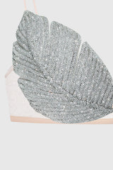 Jackia Leaf Crystal Bralette - Silver