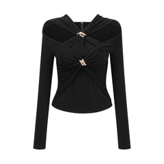 Clarabelle gathered-effect cut-out top