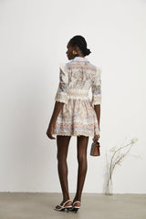 Joséphine belted V-neck mini dress