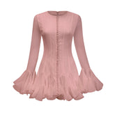 Anaïs semi-sheer flared mini dress