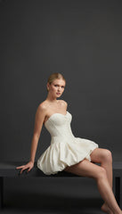 Maison Celie Ivory Sculpted Corset Mini Dress