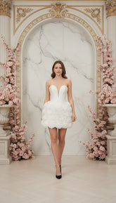 Maison Celie Lumière Rosette Corset Mini Dress