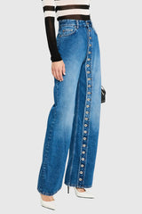 Jannice Asymmetric Button Jeans