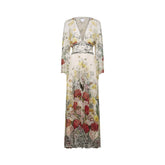 Cora flared-sleeve floral maxi dress